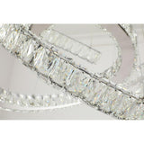 Modern Wave Crystal LED Flush Mount Ceiling Light Stainless Steel Fixture for Dining Room