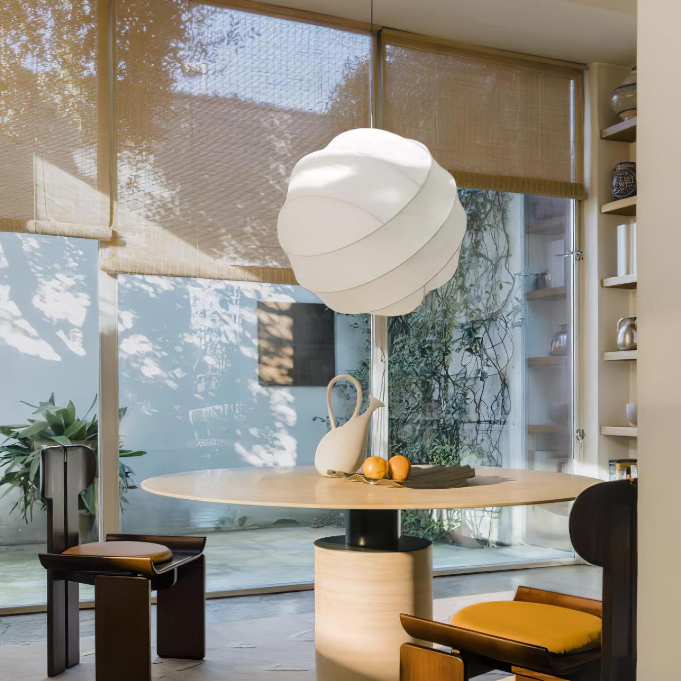 Turner Modern Cocoon Sphere Pendant Light Geometric Hanging Ceiling Lamp in White and Black
