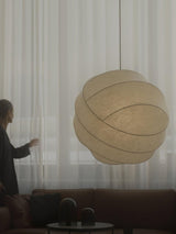 Turner Modern Cocoon Sphere Pendant Light Geometric Hanging Ceiling Lamp in White and Black
