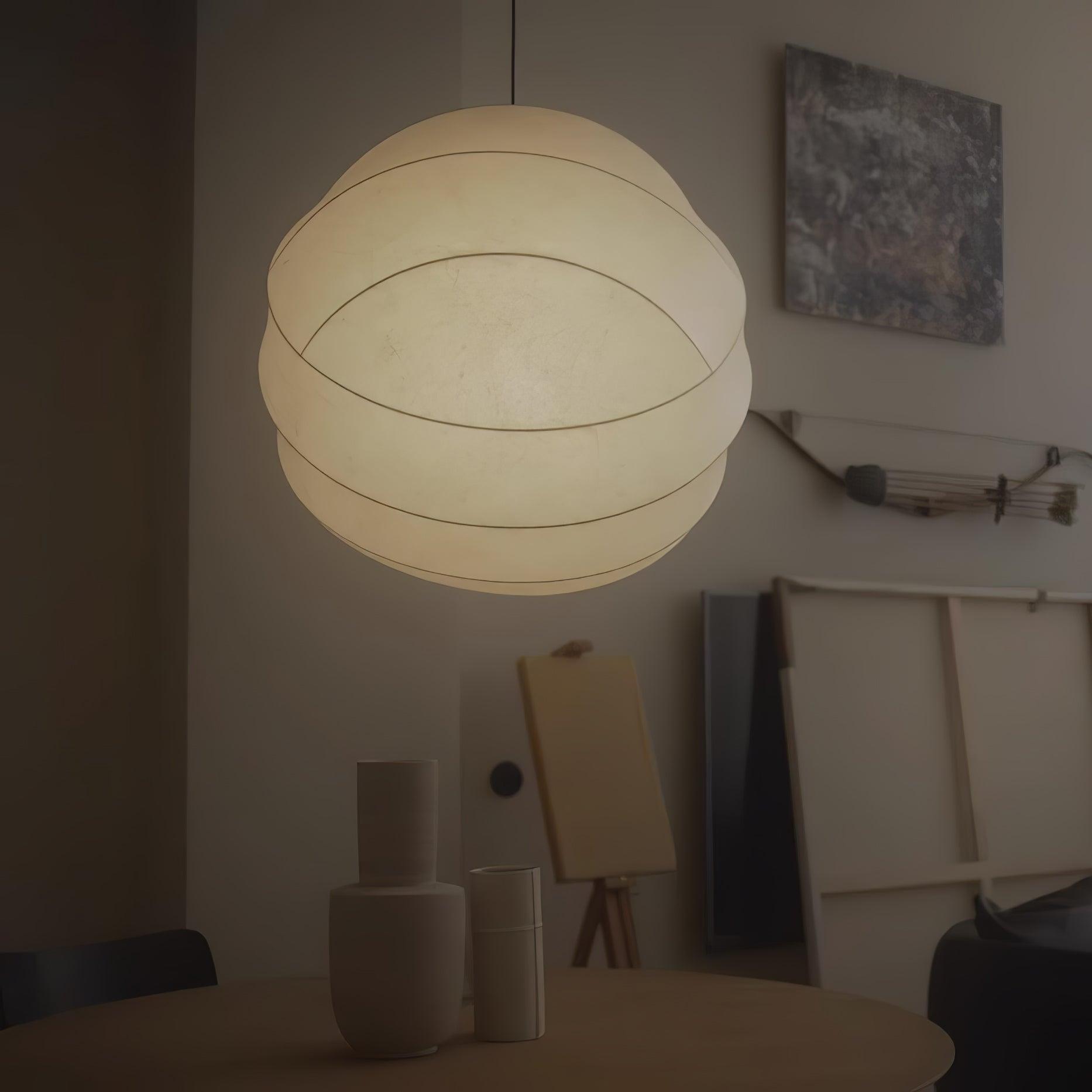 Turner Modern Cocoon Sphere Pendant Light Geometric Hanging Ceiling Lamp in White and Black