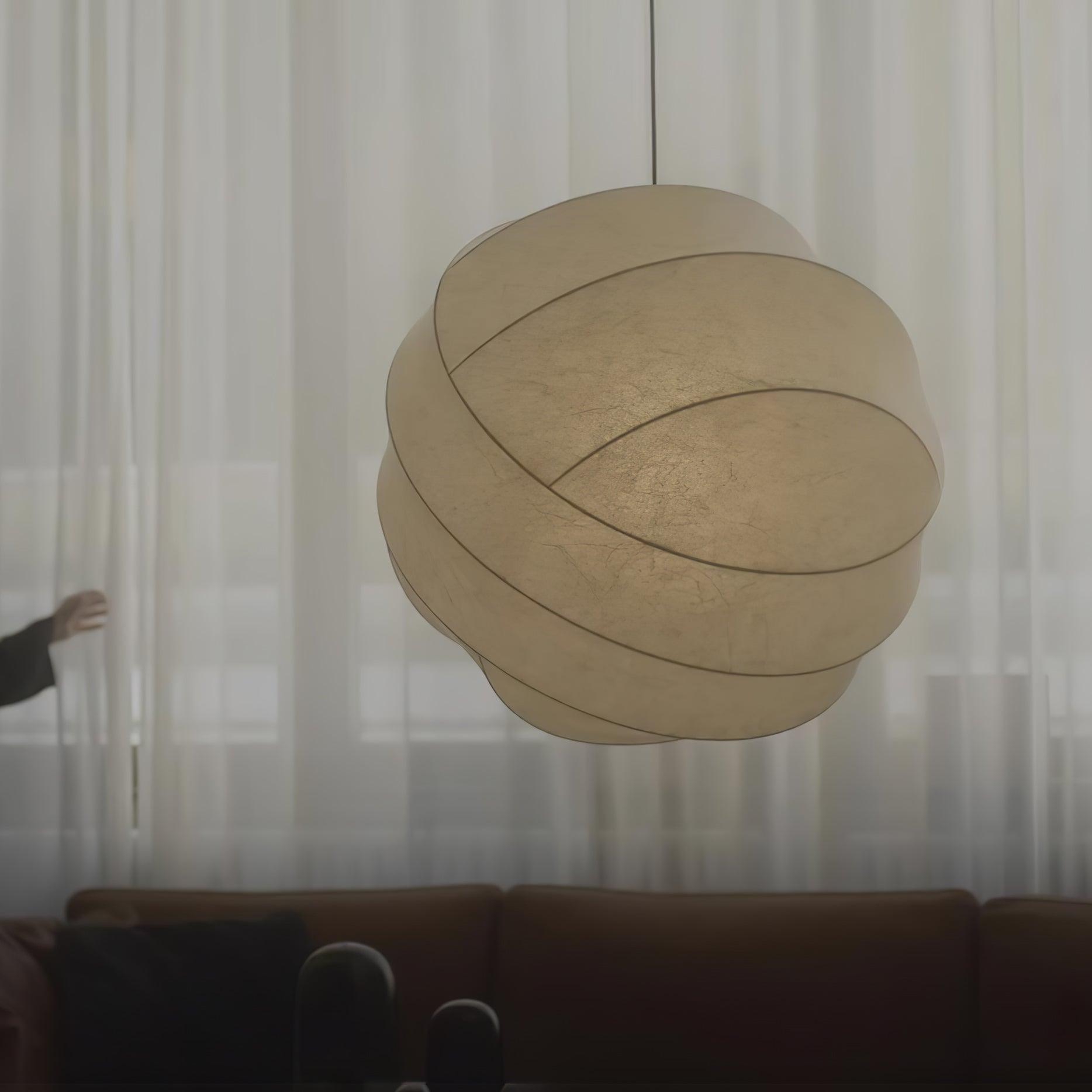 Turner Modern Cocoon Sphere Pendant Light Geometric Hanging Ceiling Lamp in White and Black
