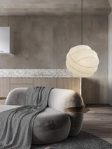Turner Modern Cocoon Sphere Pendant Light Geometric Hanging Ceiling Lamp in White and Black