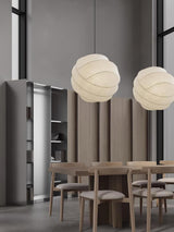 Turner Modern Cocoon Sphere Pendant Light Geometric Hanging Ceiling Lamp in White and Black