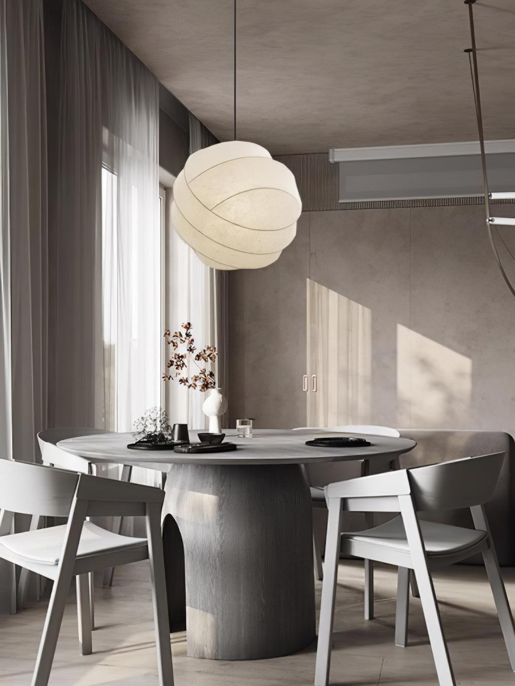 Turner Modern Cocoon Sphere Pendant Light Geometric Hanging Ceiling Lamp in White and Black