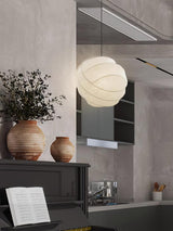 Turner Modern Cocoon Sphere Pendant Light Geometric Hanging Ceiling Lamp in White and Black