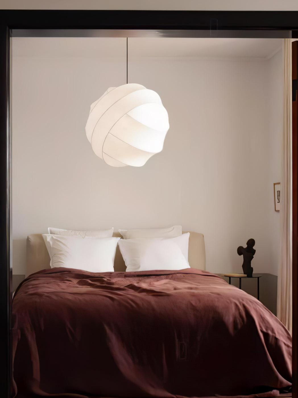 Turner Modern Cocoon Sphere Pendant Light Geometric Hanging Ceiling Lamp in White and Black