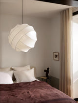 Turner Modern Cocoon Sphere Pendant Light Geometric Hanging Ceiling Lamp in White and Black