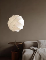 Turner Modern Cocoon Sphere Pendant Light Geometric Hanging Ceiling Lamp in White and Black