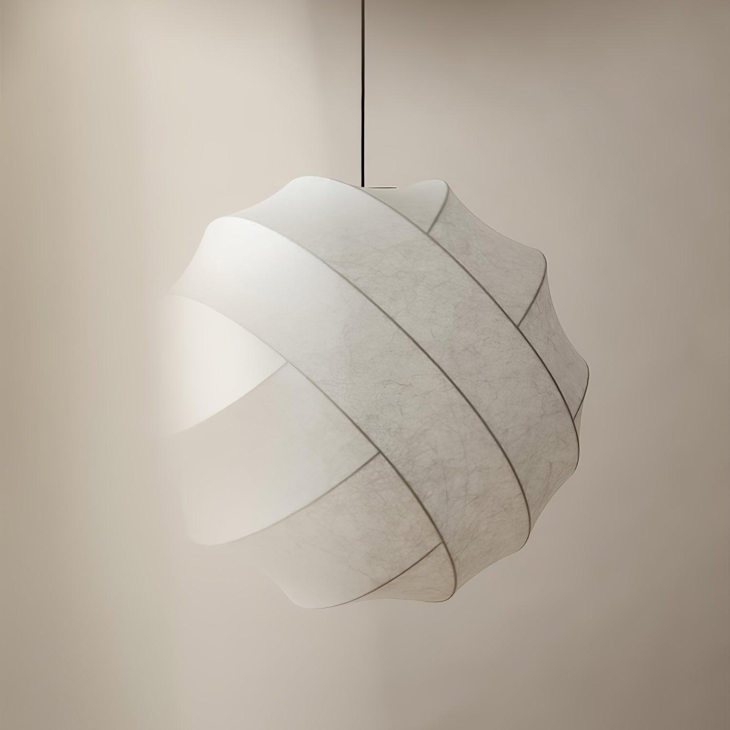 Turner Modern Cocoon Sphere Pendant Light Geometric Hanging Ceiling Lamp in White and Black