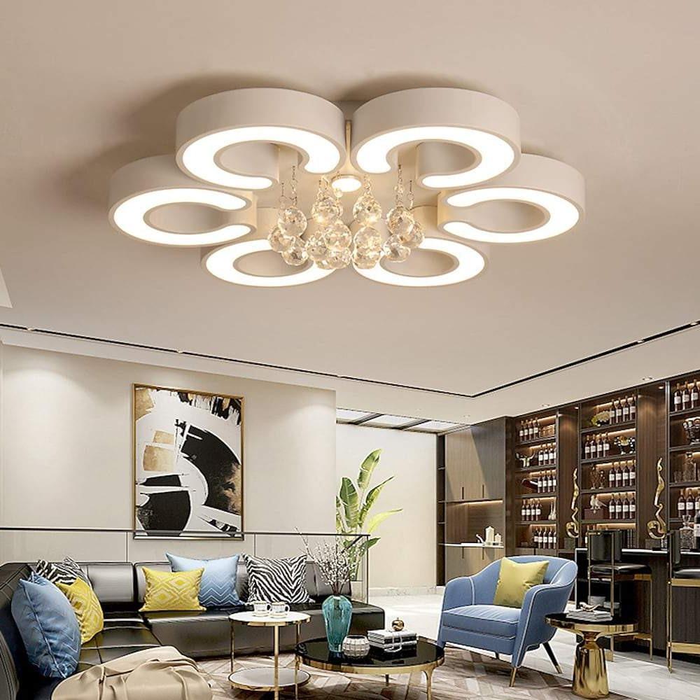 Modern Flower Cluster LED Ceiling Light Dimmable Flush Mount Fixture for Bedroom and Living Room