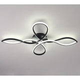 Modern Artistic Flower Shape LED Ceiling Light Dimmable Wave Flush Mount Fixture for Home