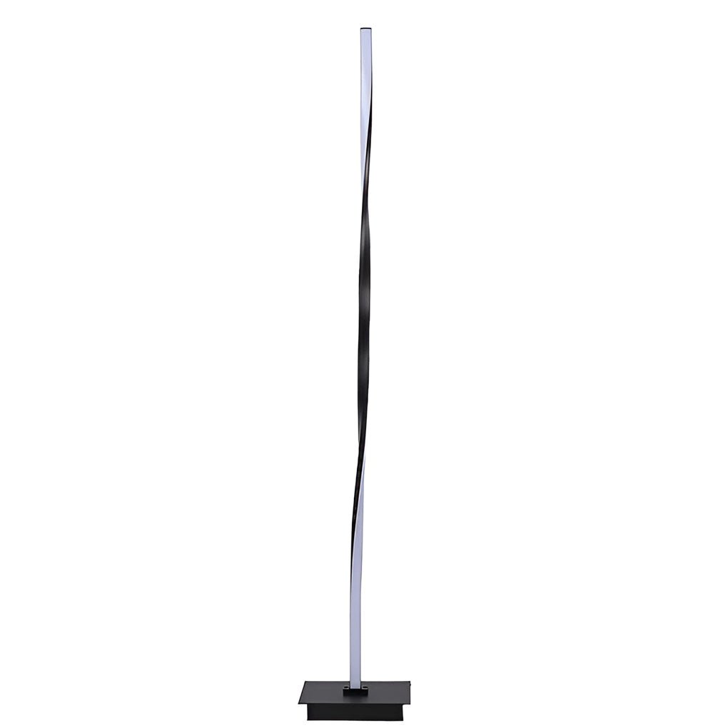 Modern 49 Inch Black Aluminum Spiral LED Floor Lamp with Dimmable RGB Lighting for Living Rooms