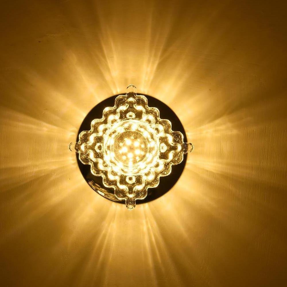 Modern Geometric LED Crystal Flush Mount Ceiling Light Fixture for Kitchen and Hallway