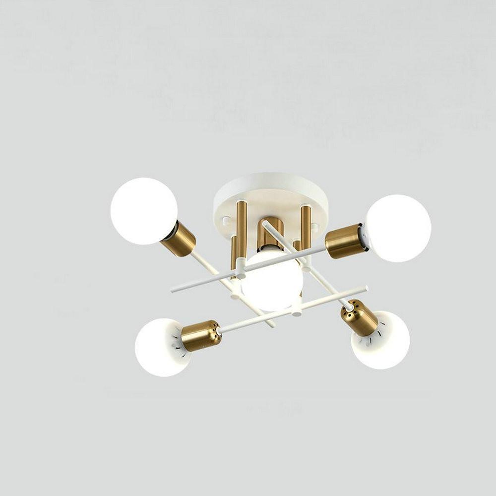 Geometric Nordic Semi Flush Mount Ceiling Light 5 Light Metal Artistic Fixture for Modern Home Lighting