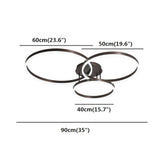 Modern Gold 3 Ring LED Flush Mount Ceiling Light Dimmable Geometric Lighting for Living Room