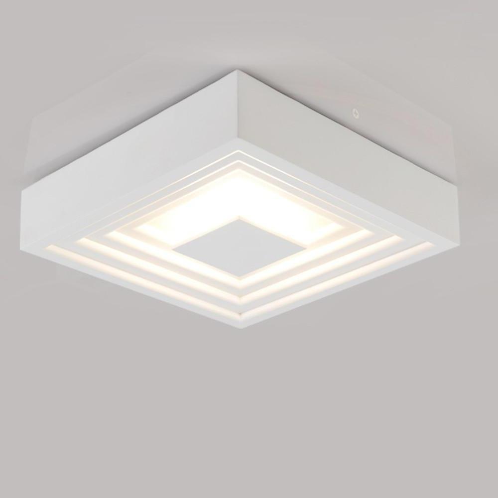 Modern 6 Inch Round Geometric LED Flush Mount Ceiling Light with Aluminum Finish