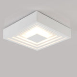 Modern 6 Inch Round Geometric LED Flush Mount Ceiling Light with Aluminum Finish
