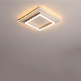 Modern Double Square LED Flush Mount Ceiling Light for Bedroom and Living Room