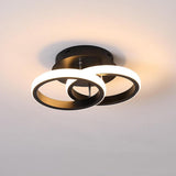 Modern 2 Ring LED Flush Mount Ceiling Light Metal Geometric Fixture for Hallway and Bedroom