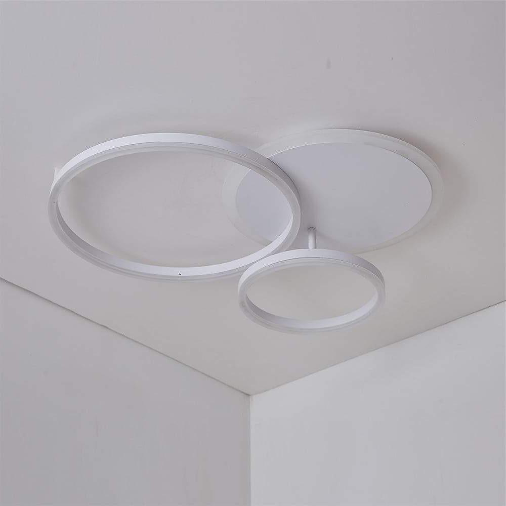 Modern 3 Layer Circle LED Flush Mount Ceiling Light Dimmable 26 Inch White Black Brown