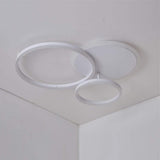 Modern 3 Layer Circle LED Flush Mount Ceiling Light Dimmable 26 Inch White Black Brown