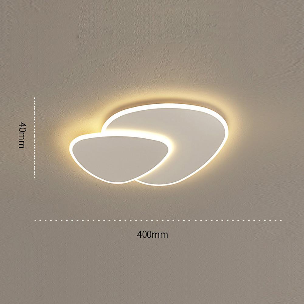 Modern White Geometric Dimmable LED Flush Mount Ceiling Light for Living Room
