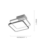 Minimalist Modern 2 Square LED Flush Mount Ceiling Light Fixture for Bedroom and Hallway