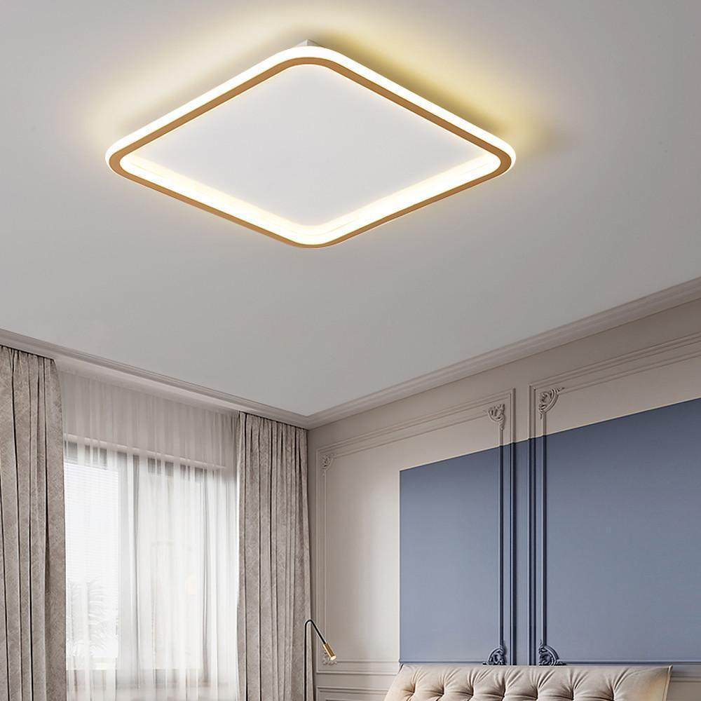 Geometric Square Circular Dimmable LED Flush Mount Nordic Ceiling Light Fixture