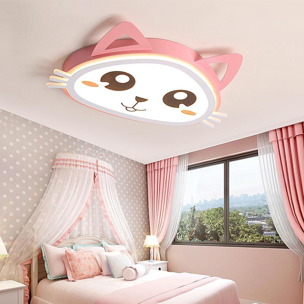 Cute Kitten Shape LED Flush Mount Ceiling Light for Kids Bedroom and Nursery