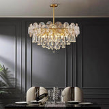 Modern Lantern Crystal Flush Mount Ceiling Light Metal Candelabra LED Fixture