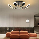 Modern LED Crystal Flush Mount Ceiling Light 8 Lights for Luxury Indoor Home Lighting