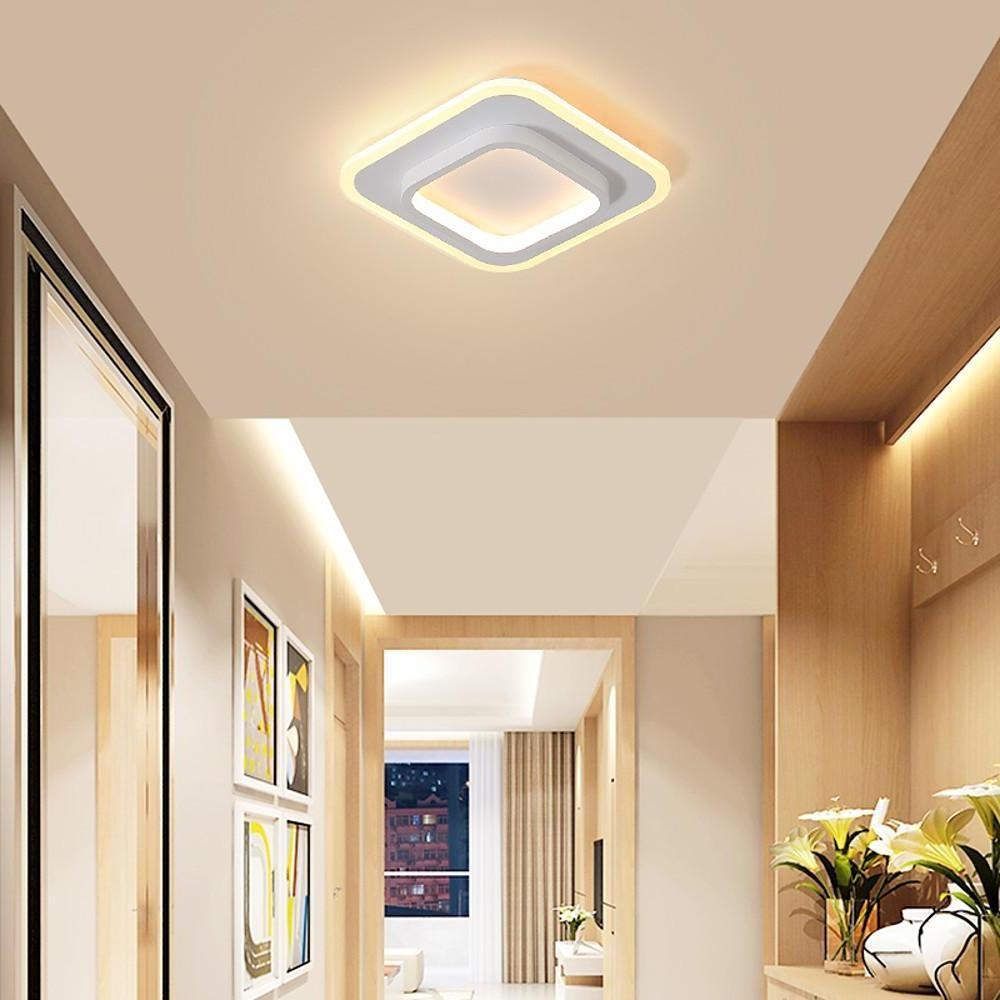 Modern Double Square LED Flush Mount Ceiling Light Fixture for Kitchen Sink