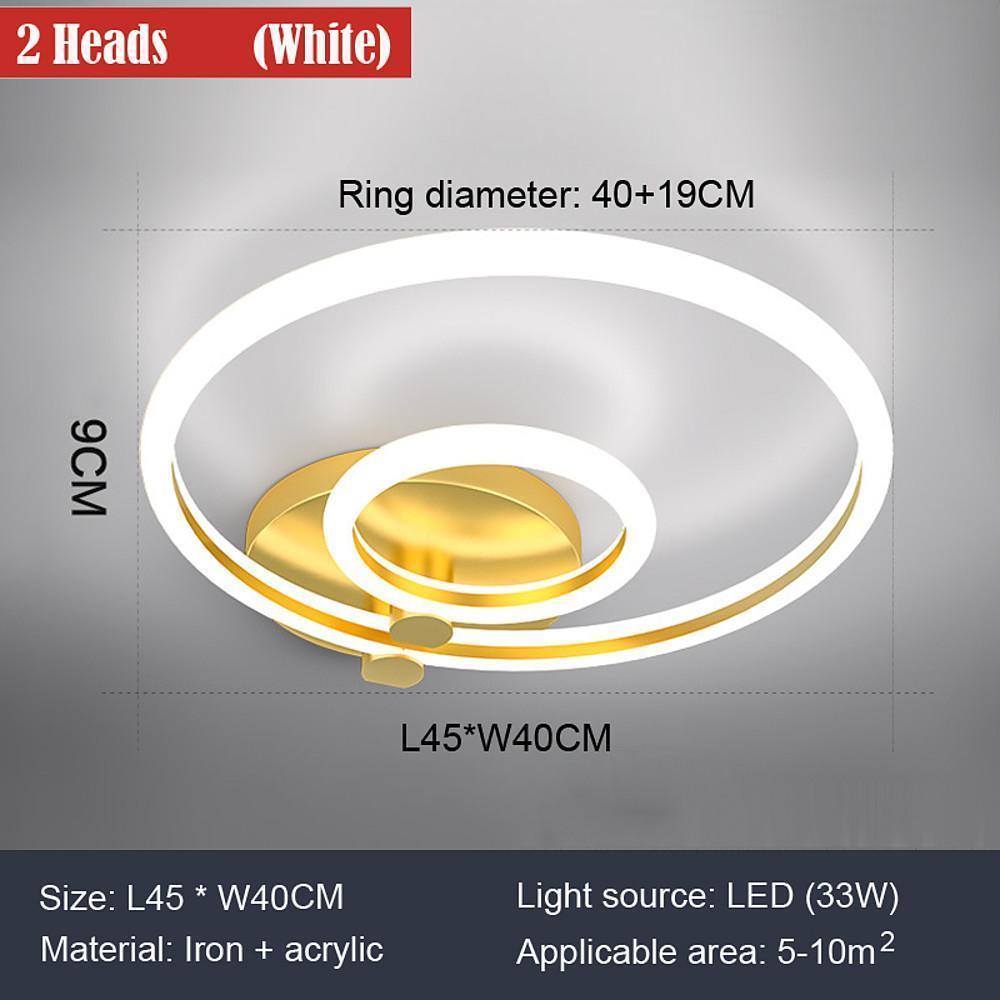 Gold Circular LED Flush Mount Ceiling Light Dimmable Modern Ring Chandelier Fixture