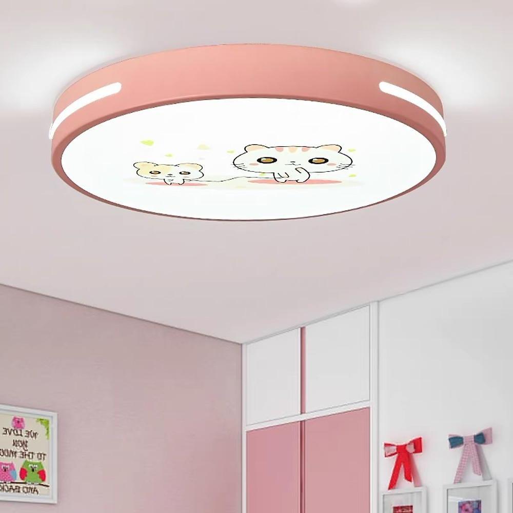 Modern Patterned LED Flush Mount Ceiling Light Round Acrylic Fixture for Kids Bedroom