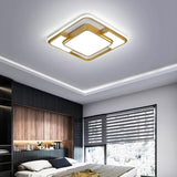 Modern Geometric Square LED Flush Mount Ceiling Light Fixture for Bedroom Living Room and Office