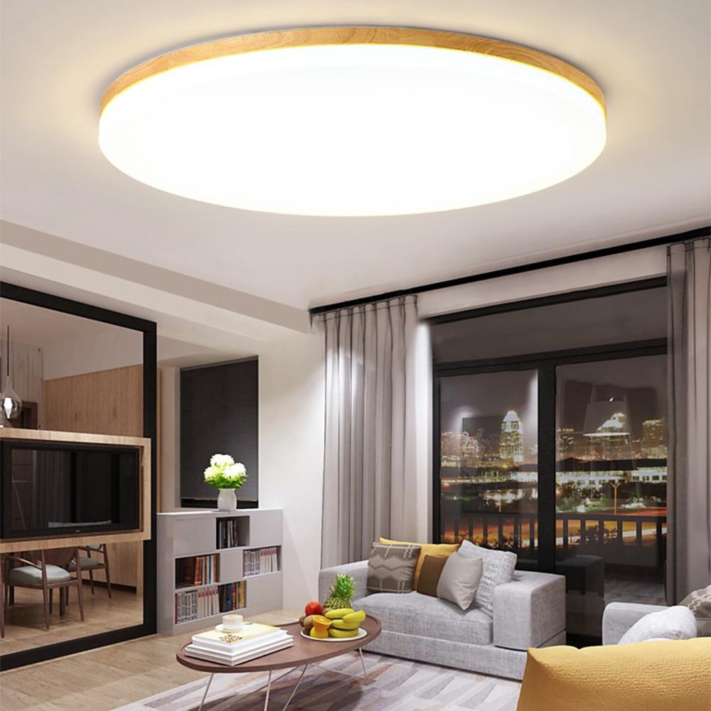 Modern Nordic Geometric LED Flush Mount Ceiling Light Fixture with Dimmable Options