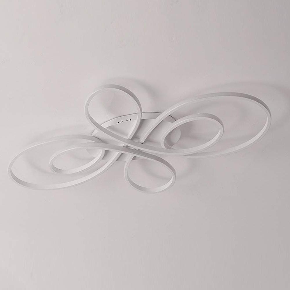 Modern Artistic Curved LED Ceiling Light Dimmable Flush Mount Chandelier for Living Room