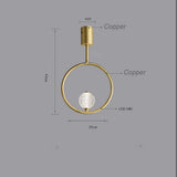 Modern Nordic Brass LED Flush Mount Ceiling Light with Ring Acrylic Globe Shade