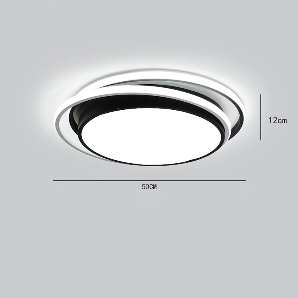 Dimmable Modern Circular LED Flush Mount Ceiling Light Nordic Metal Fixture for Bedrooms and Offices