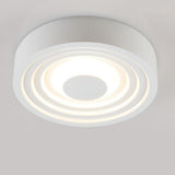 Modern 6 Inch Round Geometric LED Flush Mount Ceiling Light with Aluminum Finish