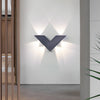 V Shaped Modern Outdoor LED Wall Sconce Waterproof Black Exterior Light for Garden and Entryway