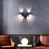 V Shaped Modern Outdoor LED Wall Sconce Waterproof Black Exterior Light for Garden and Entryway