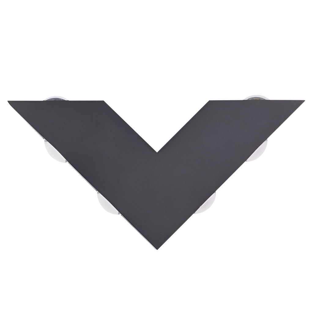 V Shaped Modern Outdoor LED Wall Sconce Waterproof Black Exterior Light for Garden and Entryway