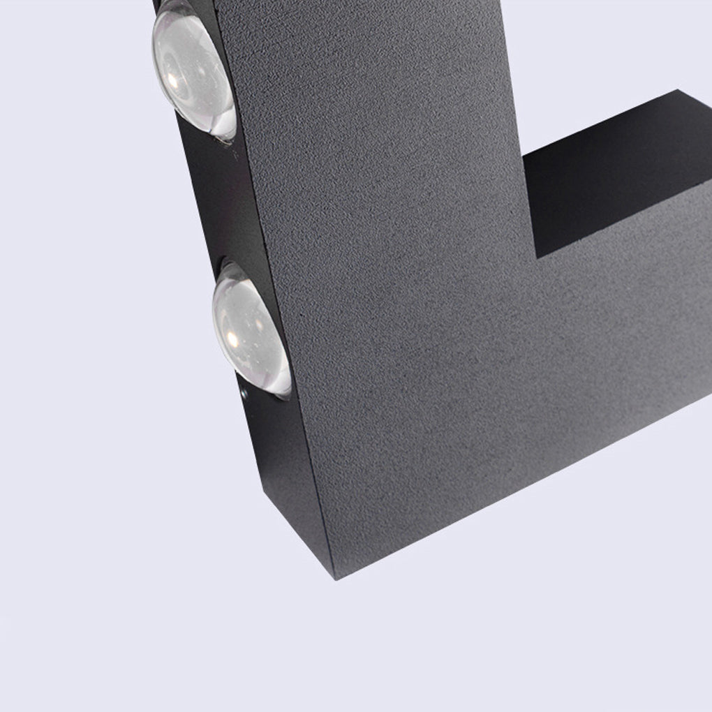 V Shaped Modern Outdoor LED Wall Sconce Waterproof Black Exterior Light for Garden and Entryway