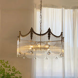 Vacarro Modern Tiered Metal Chandelier Luxury Brass and Glass Pendant Light for Dining Room