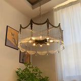 Vacarro Modern Tiered Metal Chandelier Luxury Brass and Glass Pendant Light for Dining Room