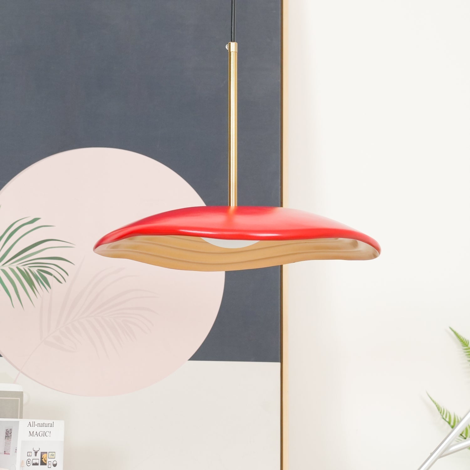 Valentina Modern LED Pendant Light with Curved Resin Shade for Kitchen and Dining Room