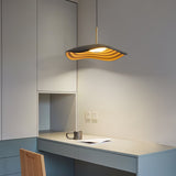 Valentina Modern LED Pendant Light with Curved Resin Shade for Kitchen and Dining Room