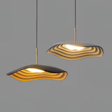 Valentina Modern LED Pendant Light with Curved Resin Shade for Kitchen and Dining Room