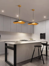 Valentina Modern LED Pendant Light with Curved Resin Shade for Kitchen and Dining Room